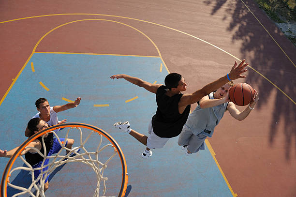 istock Jump shot and block 157637402