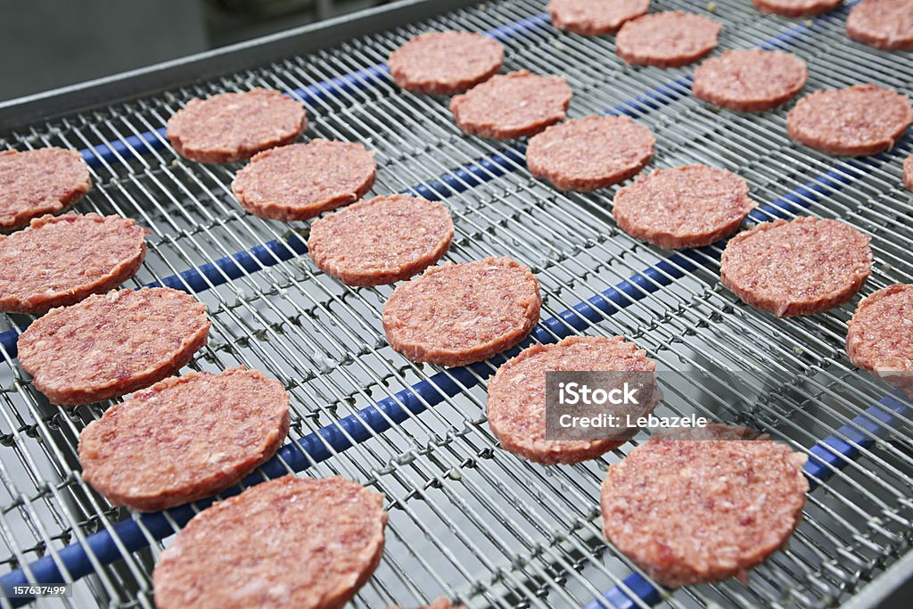 Burger auf der Förderanlage - Lizenzfrei Fleisch Stock-Foto