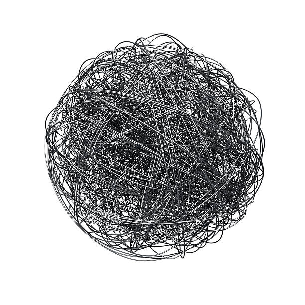 Metal wire ball stock photo