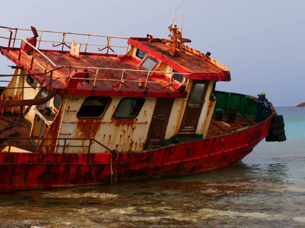 istock Diakofti: one of the stranded boats, Kythera 1576381106