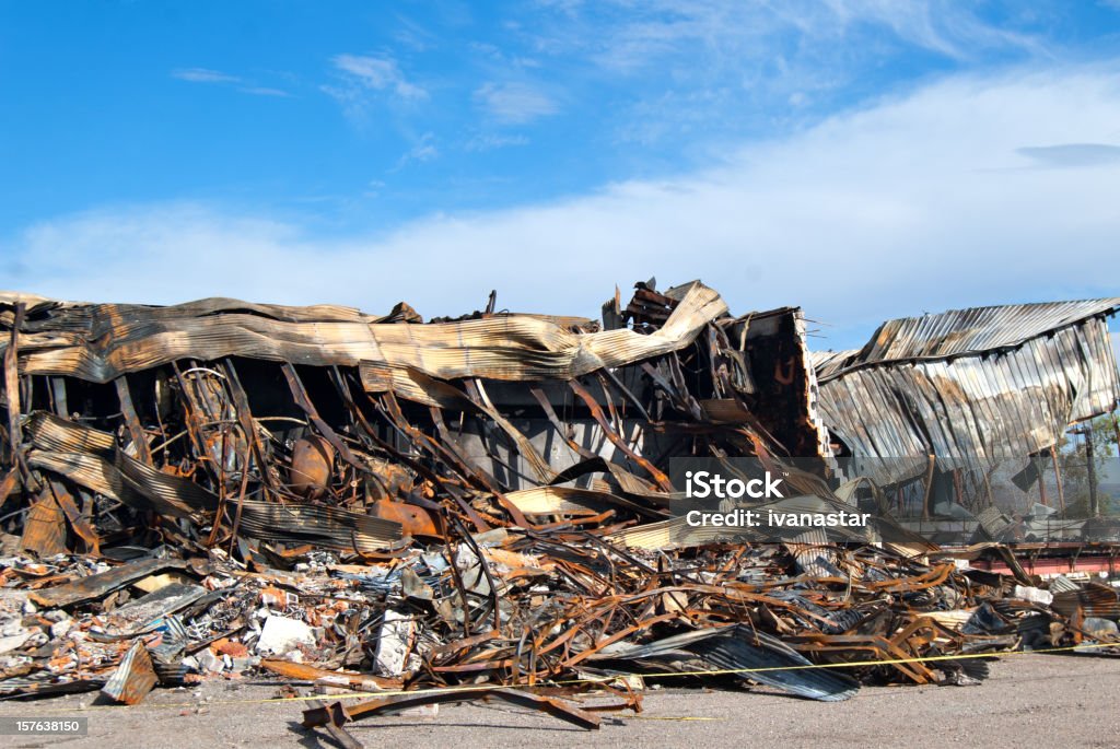 Rubble Left Behind Natural Disaster  Earthquake Stock Photo