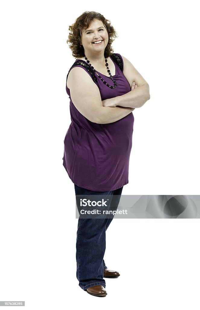 Confiante mulher com braços cruzados-isolado - Foto de stock de Mulheres royalty-free