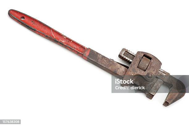 Foto de O Rusty Pipe Wrench e mais fotos de stock de Antigo - Antigo, Aço, Chave Inglesa - Chave de porcas