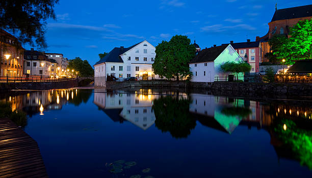 웁살라, 스웨덴 - fyris river 뉴스 사진 이미지