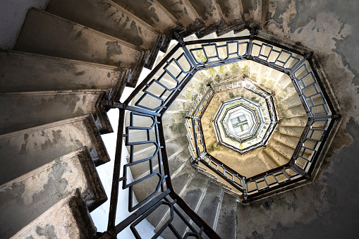 Spiral staircase in a lighthouse