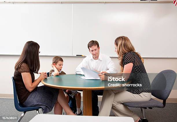 Parent Teacher Conference Including Special Needs Student Stock Photo - Download Image Now