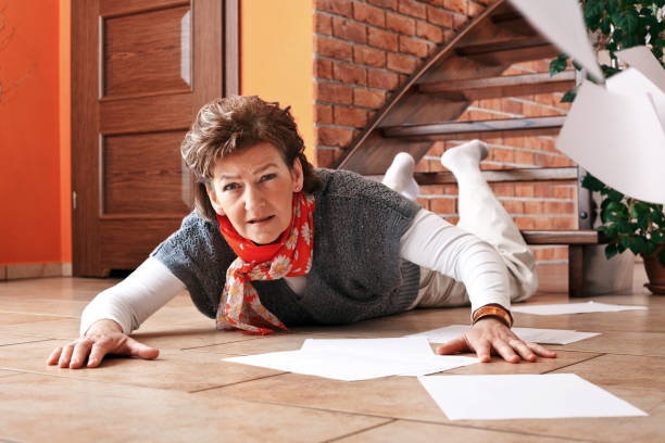 istock Accident on stairs at home 157638663