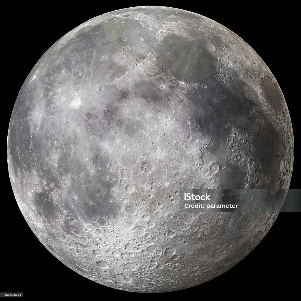 Earth's Full Moon v3 Super high quality (67 Megapixels!) full moon with extreme level of detail and clearly visible craters on the surface and peaks on the grazing angle. Moon Stock Photo