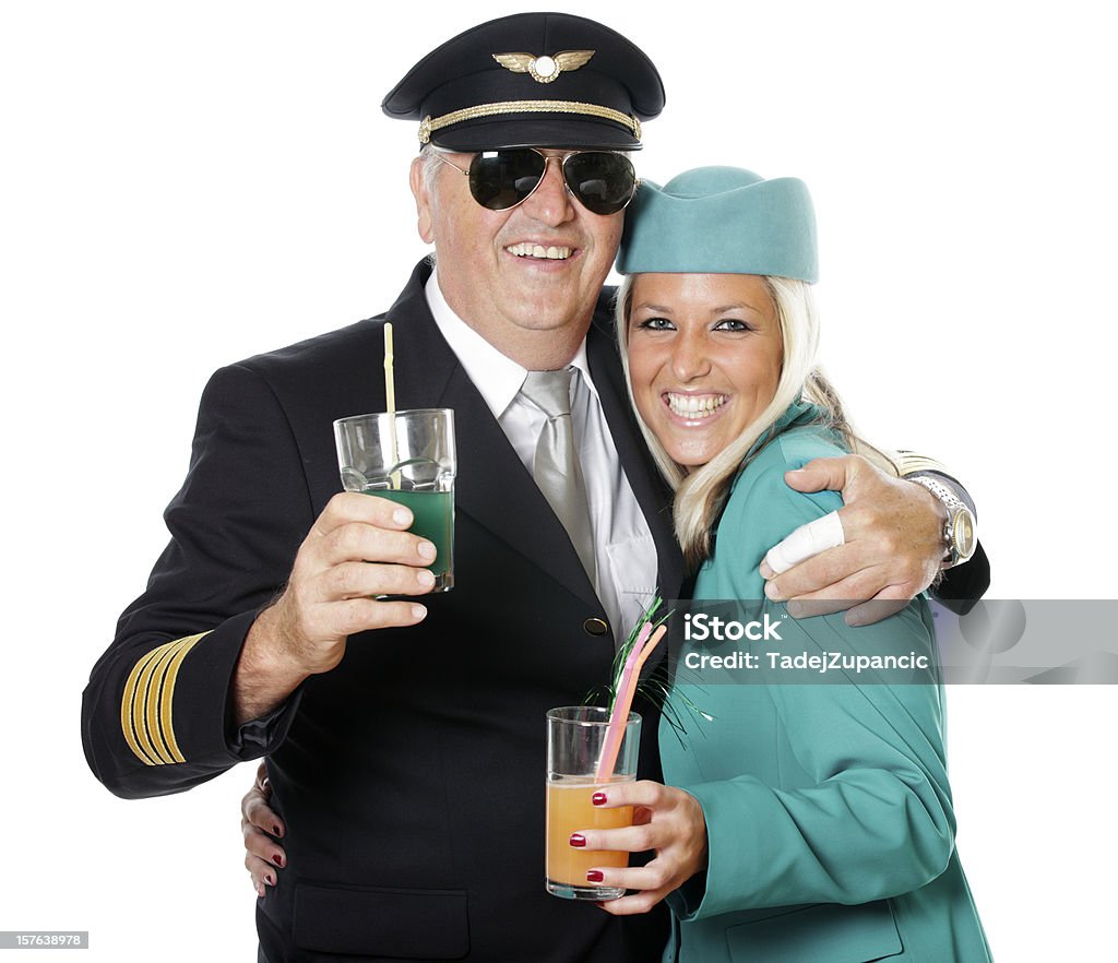 Pilot objąć tym stewardess - Zbiór zdjęć royalty-free (Pilot)