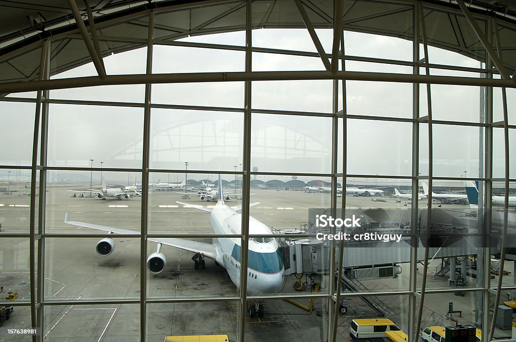 Avião de partida - Foto de stock de Aeroporto royalty-free