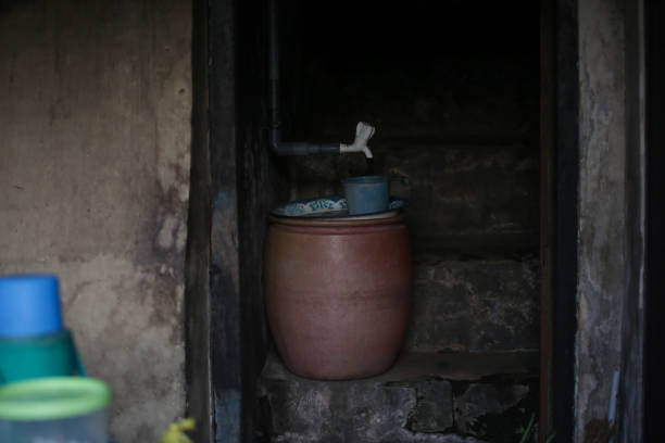 istock Poor water supply service in house in poverty area 1576391074