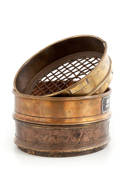 old sieve for gold mining stock photo