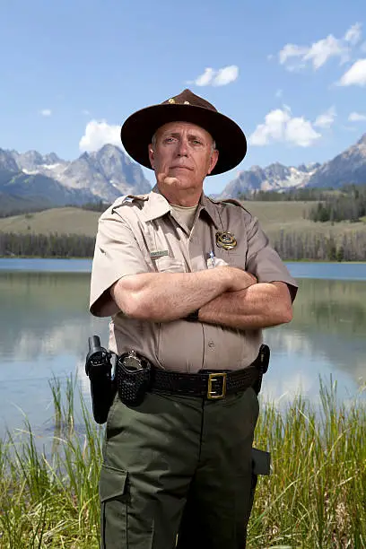 Park Ranger. This stock image has a vertical composition.