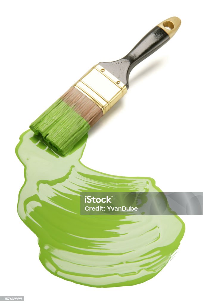 Pincel e tinta verde blob (w/Traçado de Recorte - Royalty-free Pincel Foto de stock