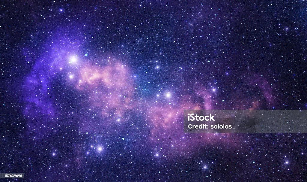 Purple space stars Space stars and nebula as purple abstract background Outer Space Stock Photo