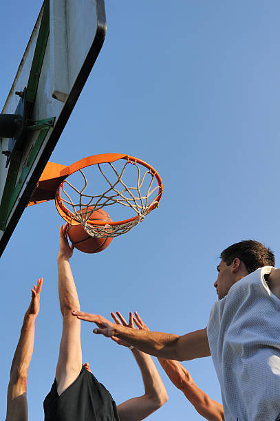 istock Basketball action in mid air 157639739