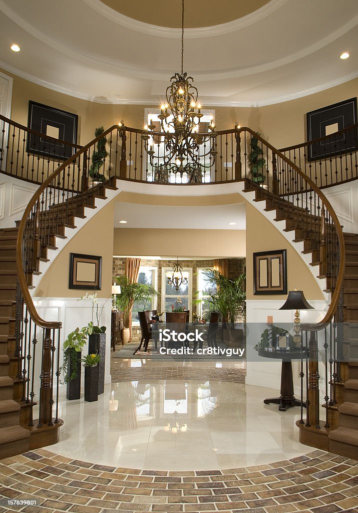 Entrada Escada Design de interiores para casa - Foto de stock de Mansão royalty-free