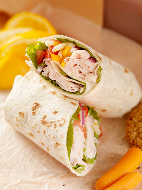 saudável almoço embalado - packed lunch sandwich school lunch turkey - fotografias e filmes do acervo