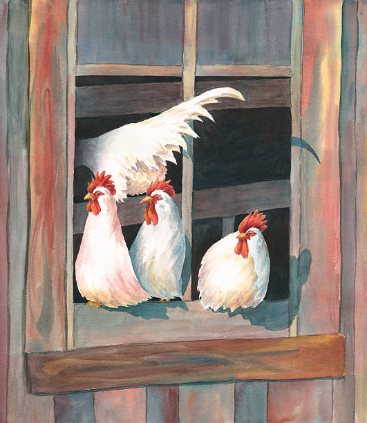 Just Us Chickens vector art illustration
