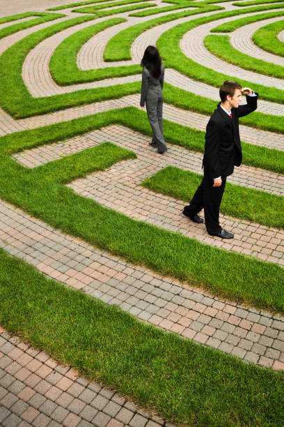 istock Business People in Maze Finding Path, Solution, Strategy, Job Employment 157640056