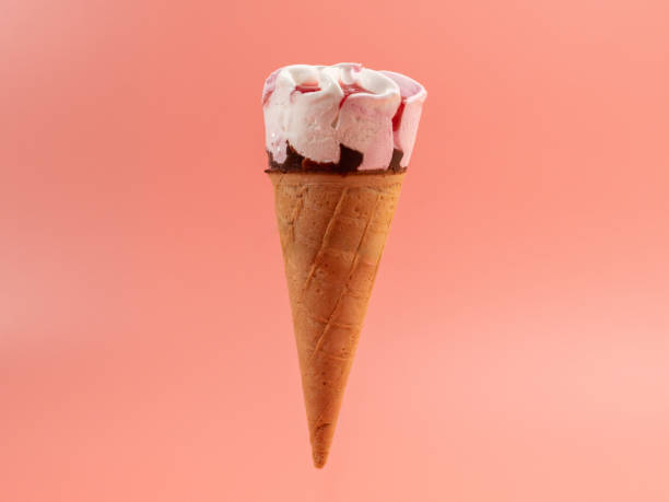 istock Strawberry ice cream in waffle cups. 1576401418