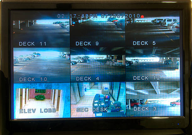 Security Monitoring Screen  surveillance photos stock pictures, royalty-free photos & images