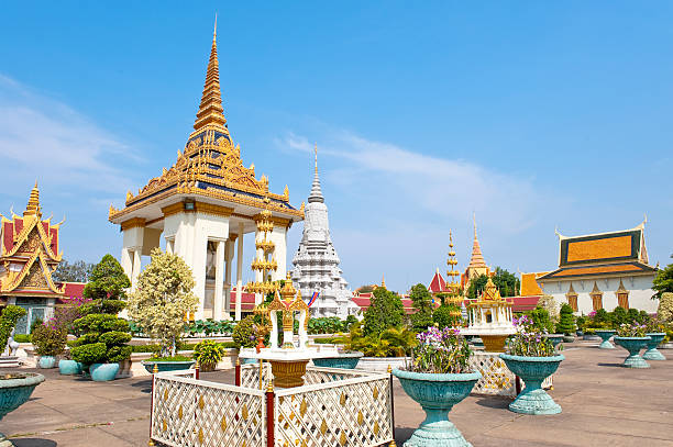 Grand royal palace in Phnom Penh stock photo