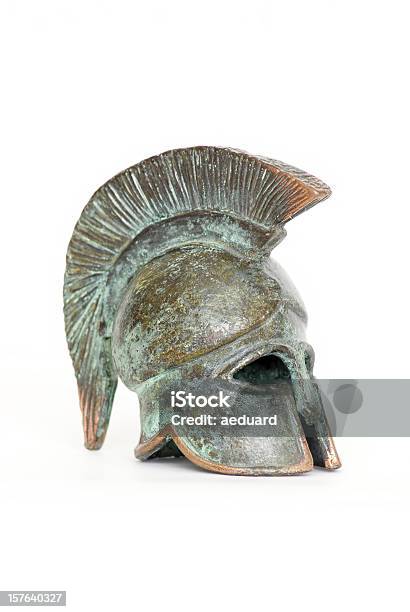 Bronze Rusted Ancient Greek Helmet Stock Photo - Download Image Now - Cut Out, Greece, Helmet