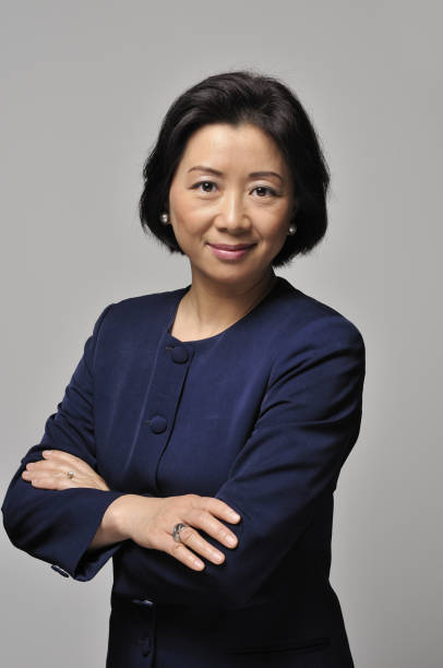 istock Asian businesswoman with blue suit 157640411