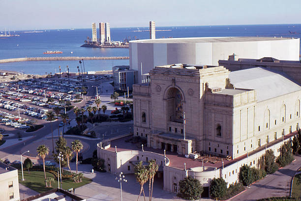 long beach municipal auditorium 1967, retro - wpa stock-fotos und bilder