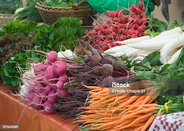 Fresh Organic Root Vegetables Stock Photo - Download Image Now - Carbon Footprint, Food, Agricultural Fair