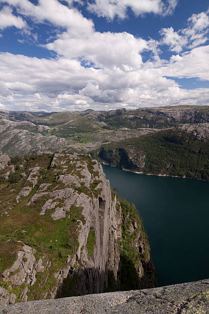 istock Pulpit Rock or Preikestolen at Lysejorden Norway 157641017