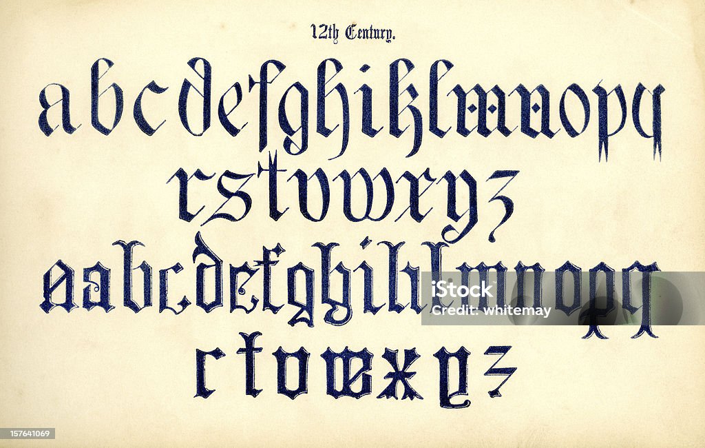 12 века с использованием разных наборов символов на английском - Стоковые иллюстрации Алфавит роялти-фри