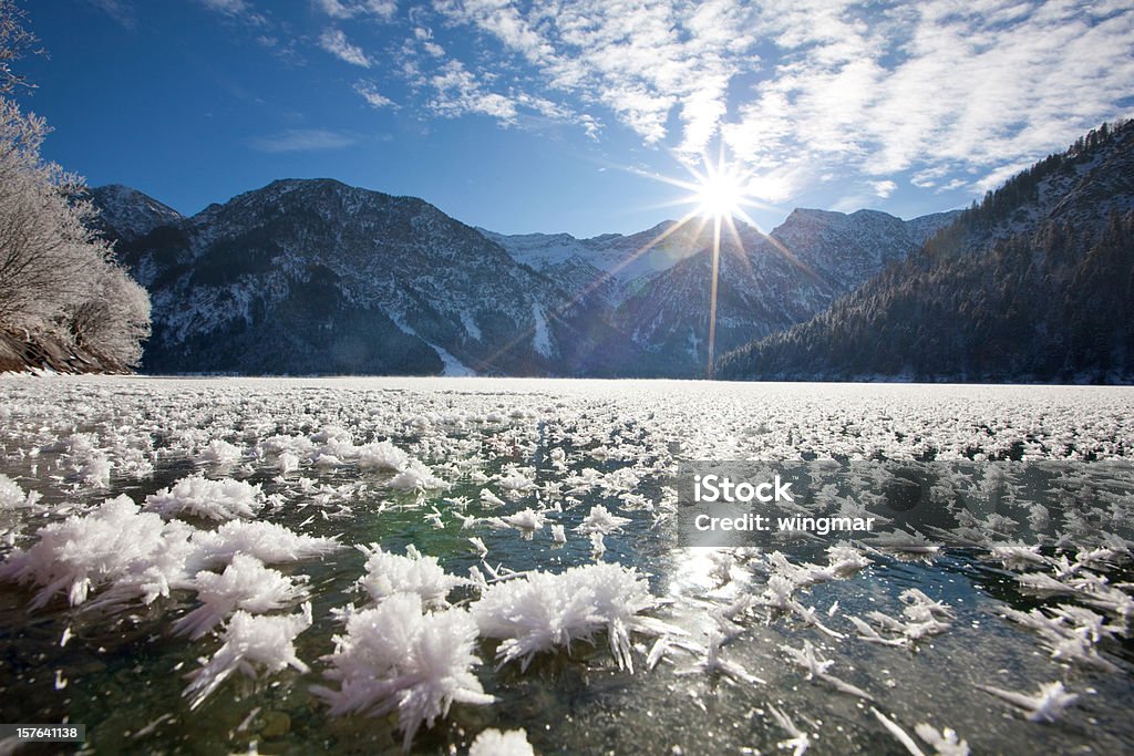 Inverno no Lago plansee em tirol-Áustria - Royalty-free Alpes Europeus Foto de stock
