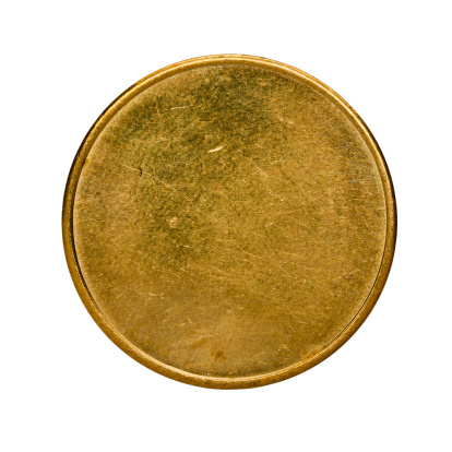 Set of glass gold coins on a white isolated background. 3d render illustration