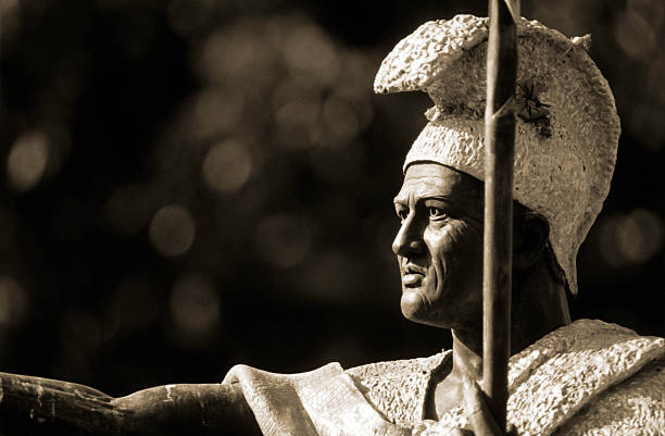 The Statue of Pachacuti at Plaza de Armas in Cusco, Peru