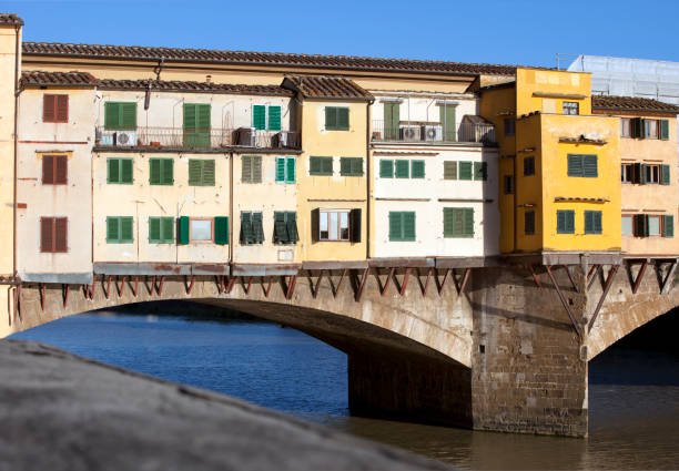 ponte vecchio, em florença, itália detalhe - ponte vecchio imagens e fotografias de stock