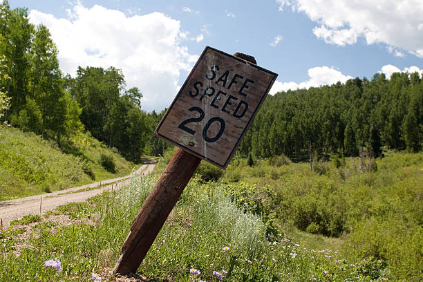 istock Speed Sign on old dirt road 157641958