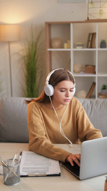 istock Distance learning remote studying teenager girl 1576420081