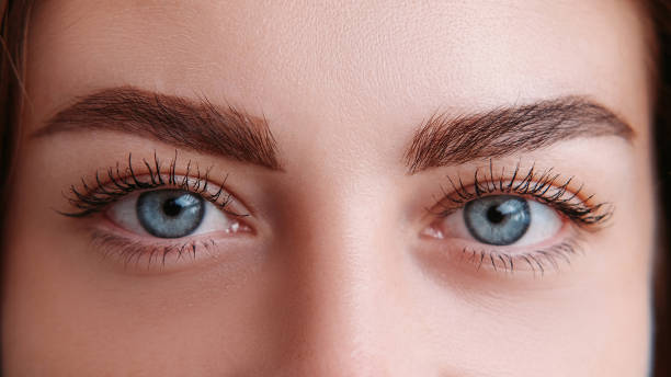 istock Ophthalmology check female blue eyes macro view 1576421689