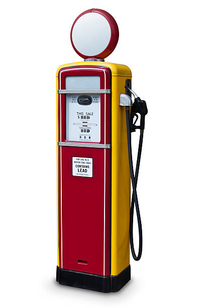 Vintage Red Gas Pump  vintage gas pumps stock pictures, royalty-free photos & images