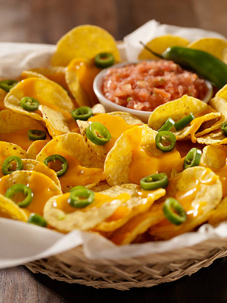 istock Nachos with Cheese Sauce, Jalapenos and Salsa 157642304