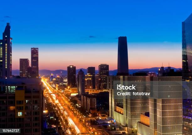 상단 보기 베이징 중심 상업지구의 Guomao China 0명에 대한 스톡 사진 및 기타 이미지 - 0명, 가로등, 거리