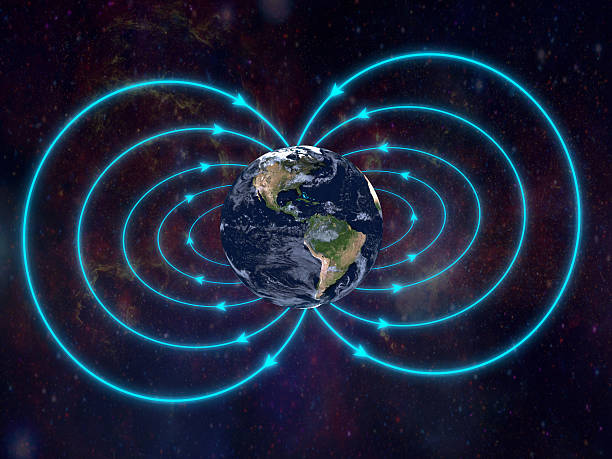 magnetfeld der erde - gravitationsfeld stock-fotos und bilder