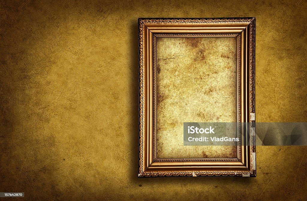 Papel de parede com moldura de quadro vazio - Foto de stock de Moldura de Quadro - Equipamento de arte e artesanato royalty-free