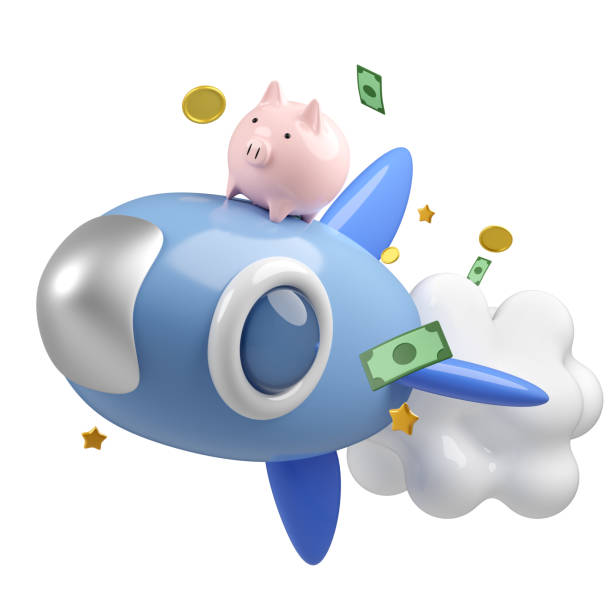 istock Piggy bank rocket and gold coin 1576430642
