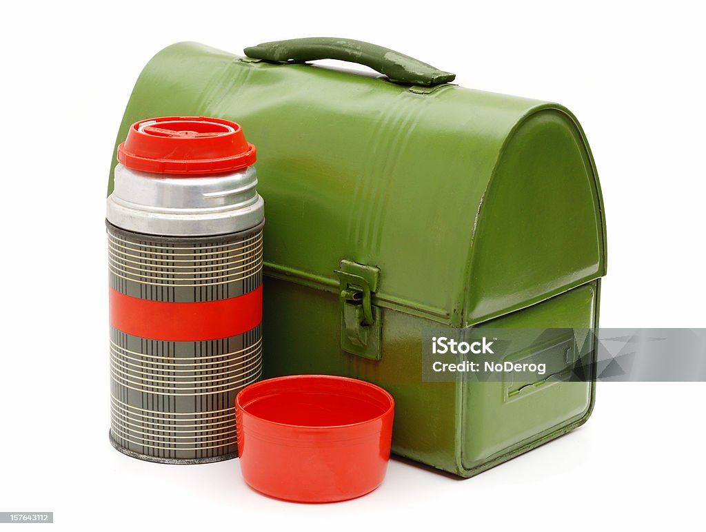 Workman vintage e thermos lunchbox - Royalty-free Merendeira Foto de stock
