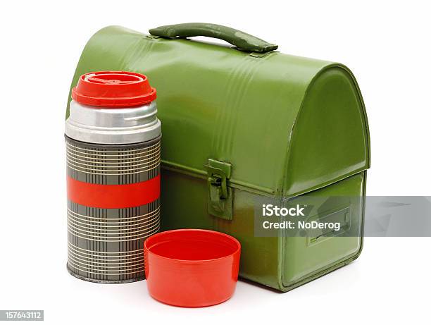 Workman Vintage E Thermos Lunchbox - Fotografias de stock e mais imagens de Merendeira - Merendeira, Estilo retro, Fora de moda - Estilo