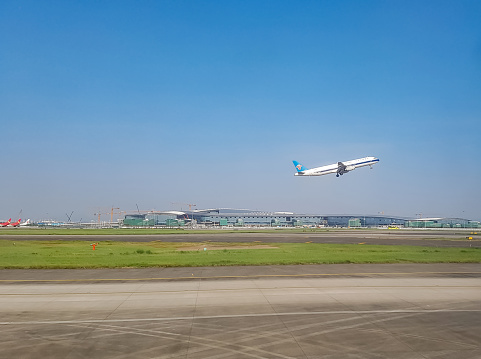 Guangzhou, China - August 29th, 2016 - Baiyun International Airport Ram and China Southern Airplane is Going for Takeoff