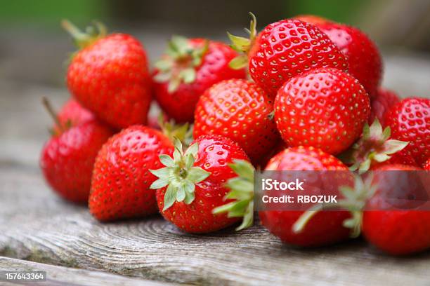 Tumble Of Strawberries Stock Photo - Download Image Now - Strawberry, Fruit, Outdoors